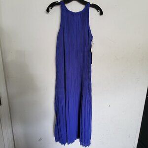 NEW Halogen Blue Clematis Sleeveless Midi Swing Dress Size XXS Petite
